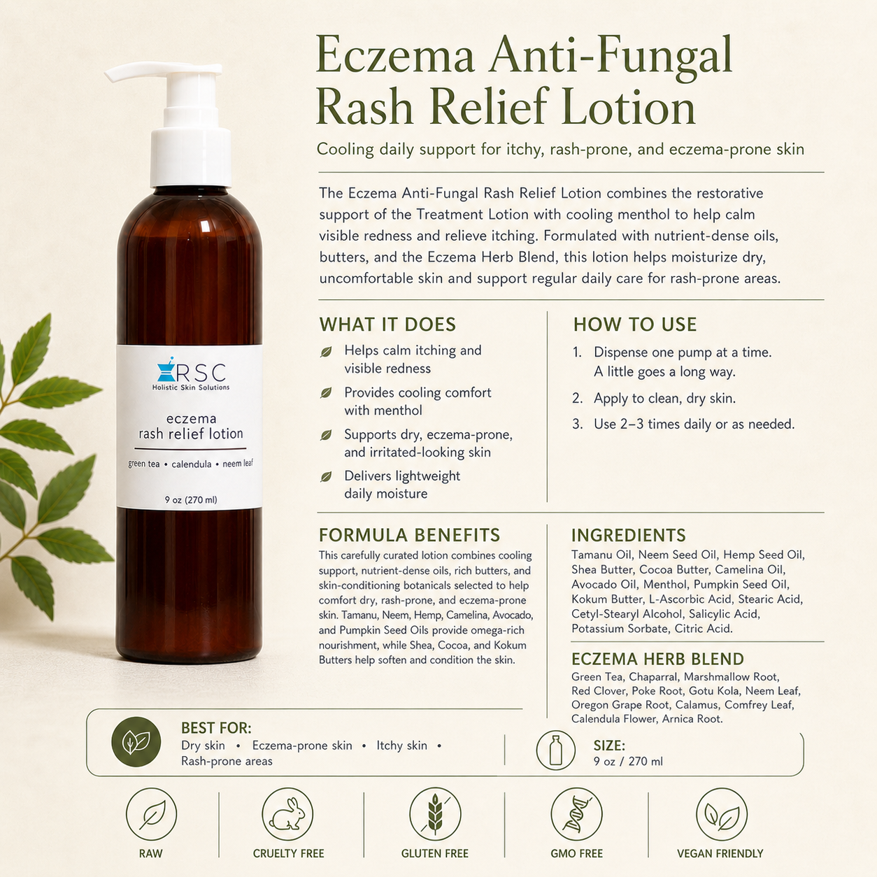 Eczema Anti-Fungal Rash Relief Lotion